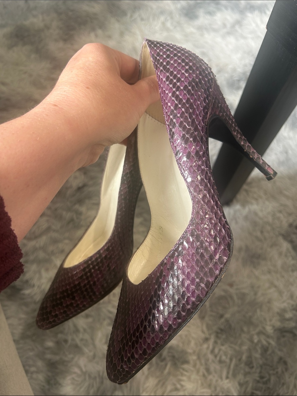 🇫🇷 Souliers Adige Paris Snake Embossed Pointed-Toe High Heels
